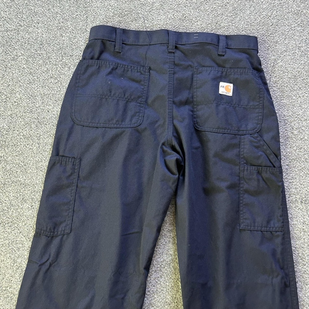 Carhartt FR Pants Mens 32x34 Navy Flame Resistant Carpenter Workwear Cargo P11 - Picture 11 of 14